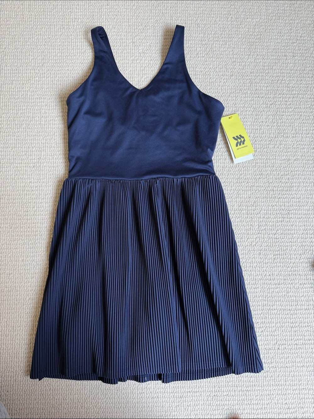 Girls' Navy Pleated Skater Dress (All in Motion)